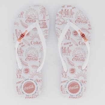 Chinelo Coca Cola Coke It Feminino Branco Futfanatics