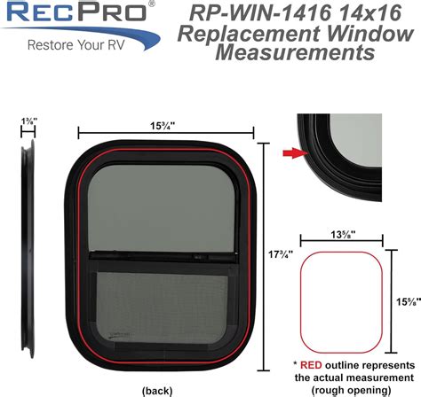 Recpro Rv Window 14w X 16h Teardrop Style Vertical Sliding Rv