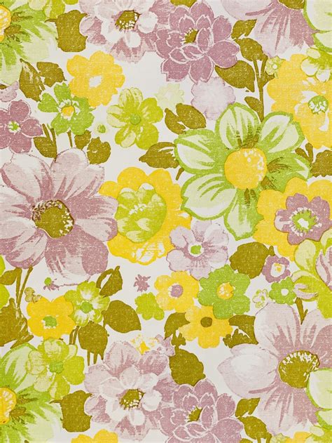 Vintage Wallpapers - Online Shop | Yellow & green floral vinyl…