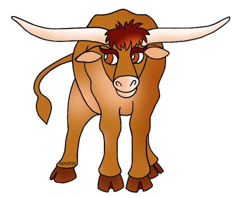 United States Clip Art By Phillip Martin Texas State Large Mammal