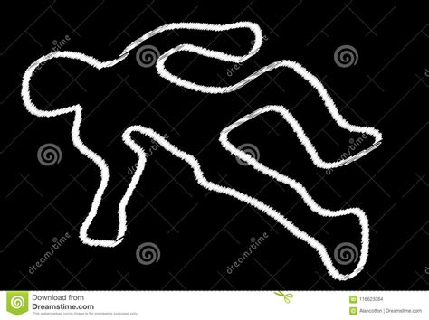 Crime Scene Chalk Outline stock vector. Illustration of hazardous ...