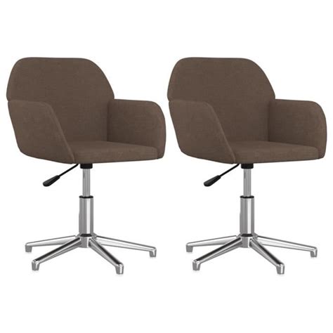 ZERODIS Chaises pivotantes de salle à manger 2 pcs Taupe Tissu A3103037