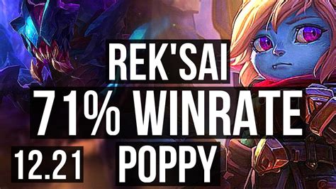 REK SAI Vs POPPY JNG 11 1 7 71 Winrate Legendary EUW Master