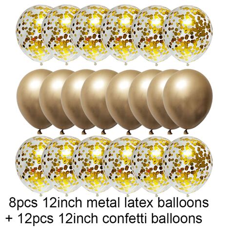 Metallic Blue Gold Birthday Balloons Inflatable Party Decor For Kids ...