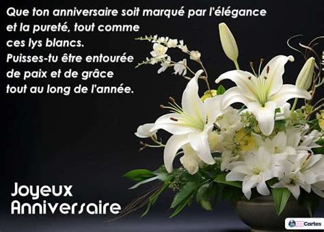 Lys Blancs élégants Carte Anniversaire 123cartes