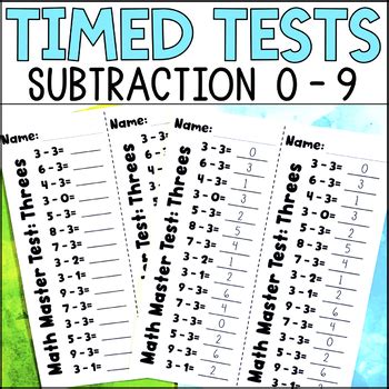 Dollar Deal Subtraction Fact Fluency Timed Tests Tpt