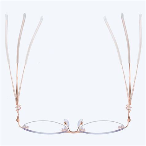 Bifocal Rimless Cat Eye Blue Light Blocking Reading Glasses Women Metal