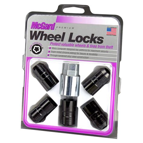 Black Cone Seat Wheel Lock Set M14 X 15 Thread Size Set Of 5 Locks And 1 Key Mcgard