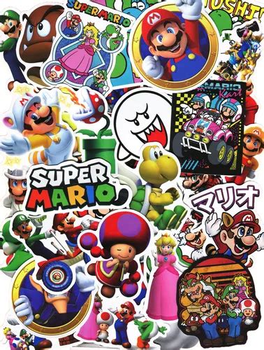 Calcoman As Stickers Mario Bros Nintendo Contra Agua Mercadolibre