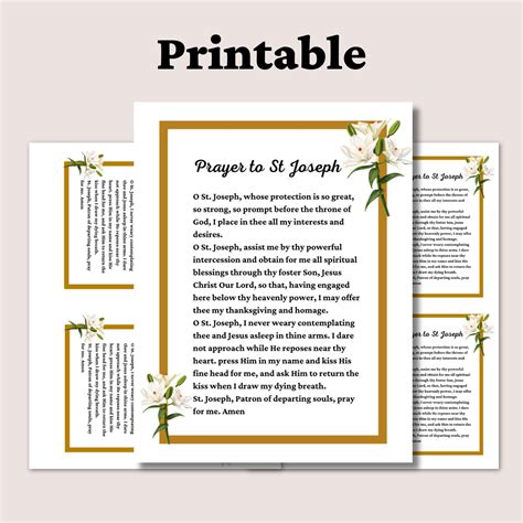 St Joseph Prayer Printable - Etsy