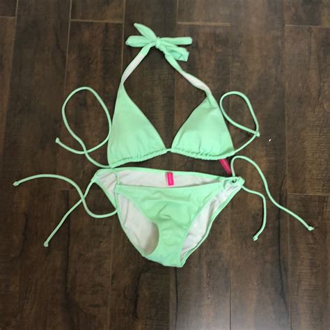 Victoria Secret Sea Green Bikini Set Gem