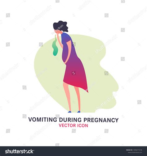 Vomiting During Pregnancy Vector Icon Sick Stock Vector (Royalty Free
