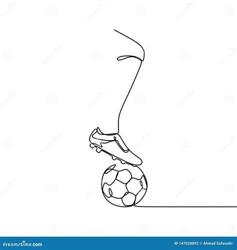 A L Pis Desenho Cont Nuo Do Jogador De Futebol Ilustra O Do Vetor