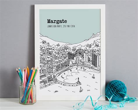 Personalised Margate Print Unique Wedding Gift First | Etsy