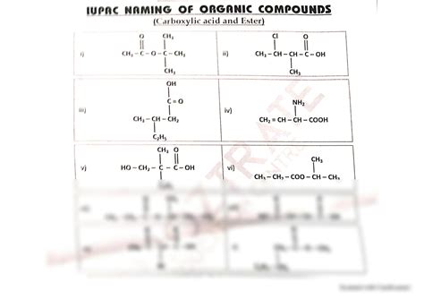 SOLUTION: IUPAC naming of Carboxylic acid and Ester - Studypool