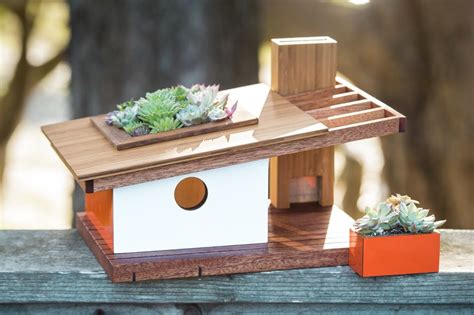 Architecturally Inspired Mid Century Modern Style Bird Houses Modern Birdhouses Bird Houses