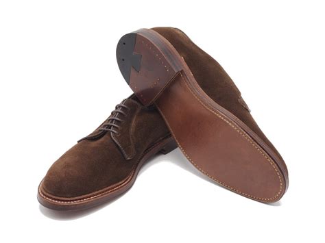 Alden Plain Toe Blucher Dark Brown Suede Double Monk