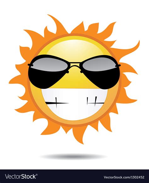 Sun with funny face Royalty Free Vector Image - VectorStock