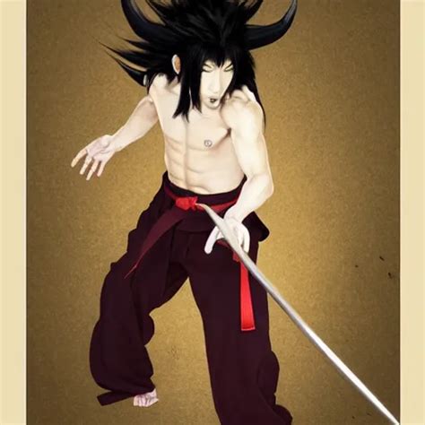 Demon Martial Artist Handsome Japanese Demon Boy Stable Diffusion