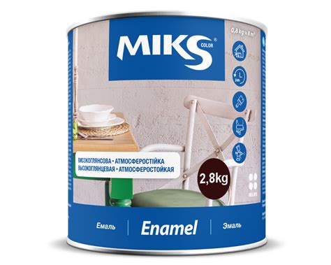 Эмаль алкидная MIKS ПФ-115 универсальная черная глянцевая 2,8кг ...
