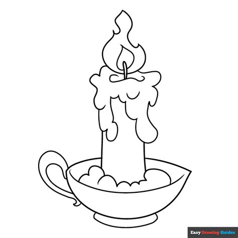 Melting Candle Coloring Page Easy Drawing Guides