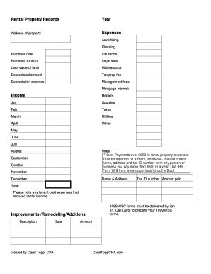 Rental Income And Expense Worksheet Pdf Fill Out And Sign Printable