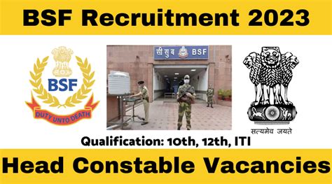 Bsf Recruitment Apply Online For Head Constable