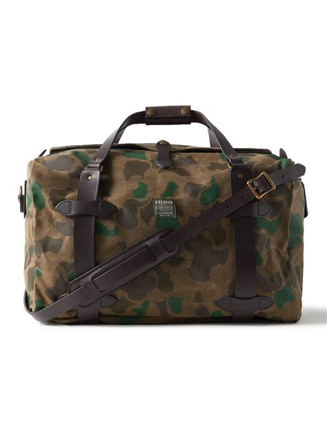 Filson Medium Leather Trimmed Camouflage Print Waxed Rugged Twill