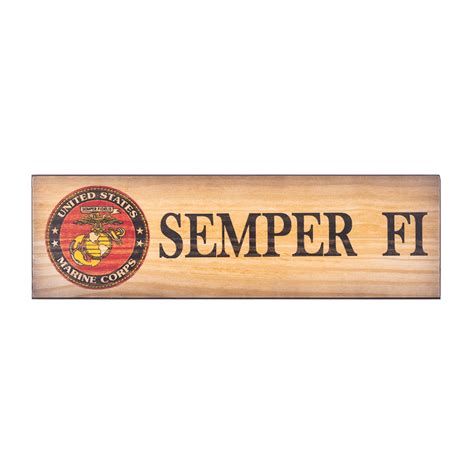 Wooden Semper Fi Wall Sign The Marine Shop