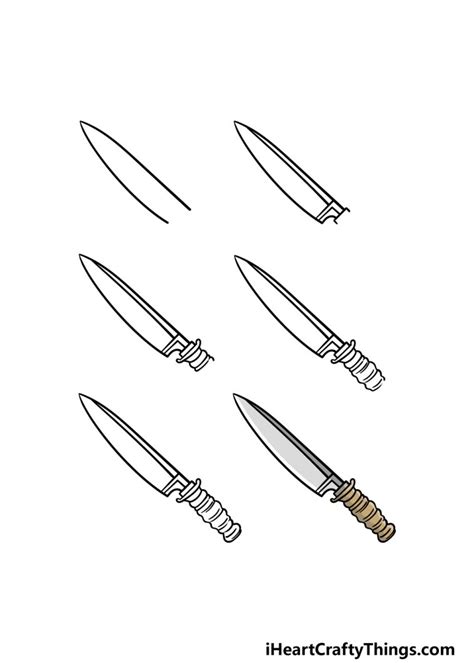 Knife Drawing How To Draw A Knife Step By Step