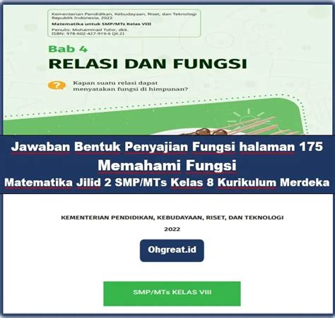 Jawaban Bentuk Penyajian Fungsi Halaman Memahami Fungsi Matematika