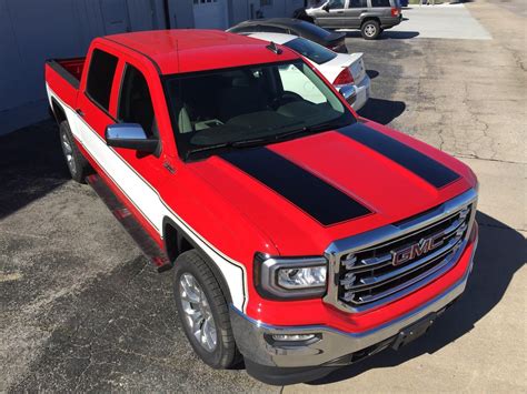 2014 2018 Gmc Sierra Dual Vinyl Hood Decals Stickers Graphics Stripes