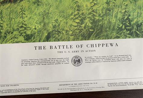 Bid Now Dept Of The Army Poster Battle Of Chippewa Dated 1960