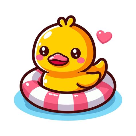 Premium Vector | Cute rubber duck cartoon vector on white background