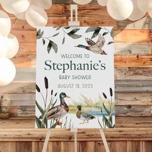 Mallard Duck Baby Shower Welcome Sign Personalized Baby Shower Poster