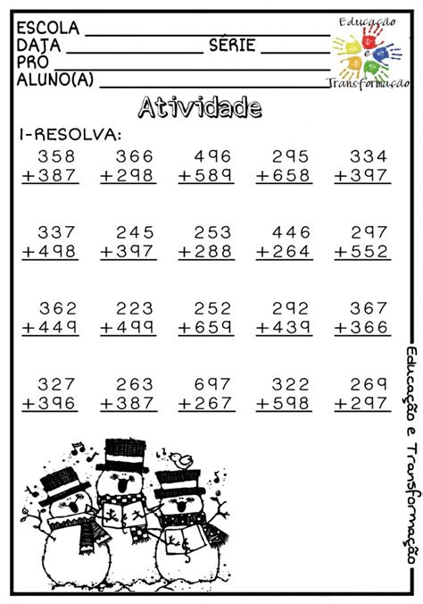 Natal Adi O Subtra O E Multiplica O Atividades Math For