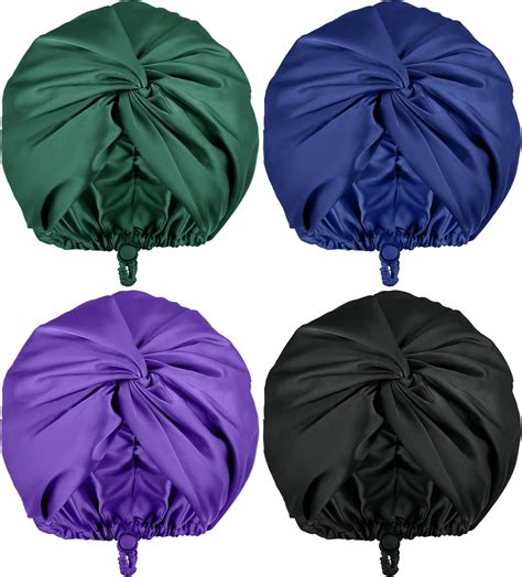 Amazon Maiteenly Pcs Silk Satin Hair Bonnet For Bath Adjustable