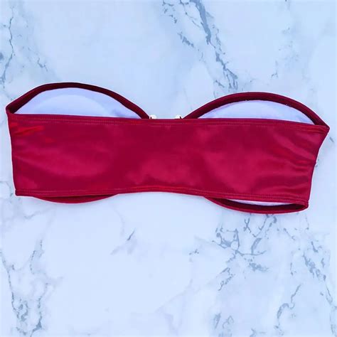 Conjunto De Bikini Con Hombros Descubiertos Para Mujer Traje De Ba O El Stico De Sat
