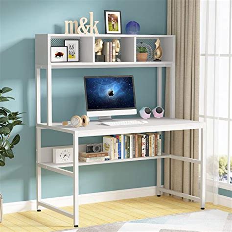 Tribesigns 47 Inch Computer Desk With Hutch And Bookshelf Home Office