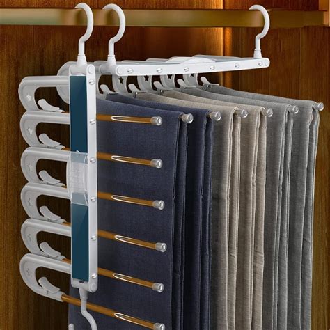 Pants Hanger Space Saving Pants Racks 5 Layers Foldable Closet Hangers