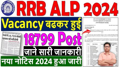 Rrb Alp Vacancy Increase Notice Rrb Alp New Vacancy Increased