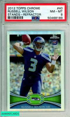 Topps Chrome Russell Wilson Stands Refractor Rookie Rc Psa