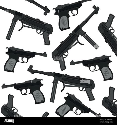 Second World War Gun Stock Vector Images Alamy