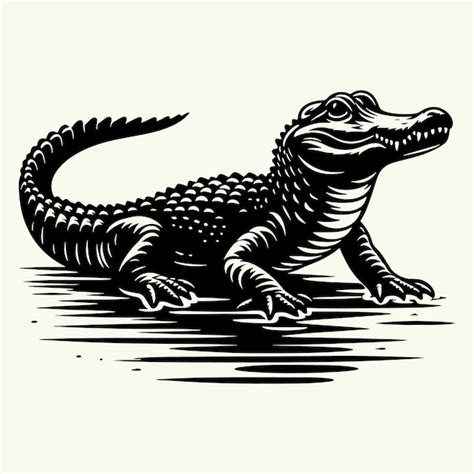 Premium Vector Alligator Silhouette Vector Illustration Design