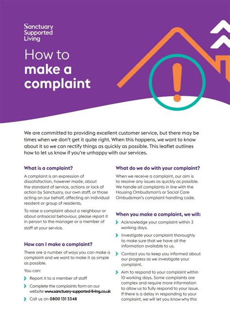 Complaints | Sanctuary Supported Living