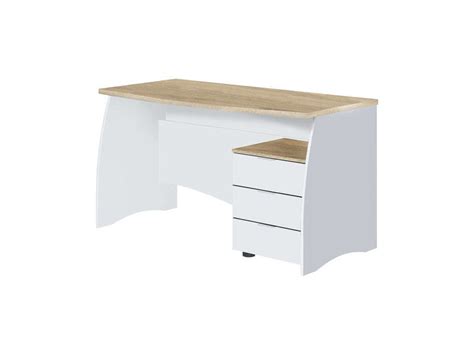 Bureau Avec Commode Trois Tiroirs Couleur Blanc Et Ch Ne X X