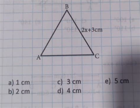 calcula x si el triángulo ABC es equilátero y su perímetro es 21 cm