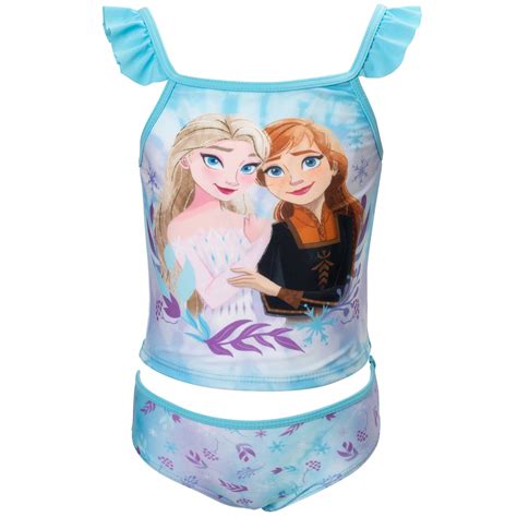 Disney Frozen Elsa Anna Girls Bathing Suit Swimwear Tankini Top Bikini Bottom Swim Set