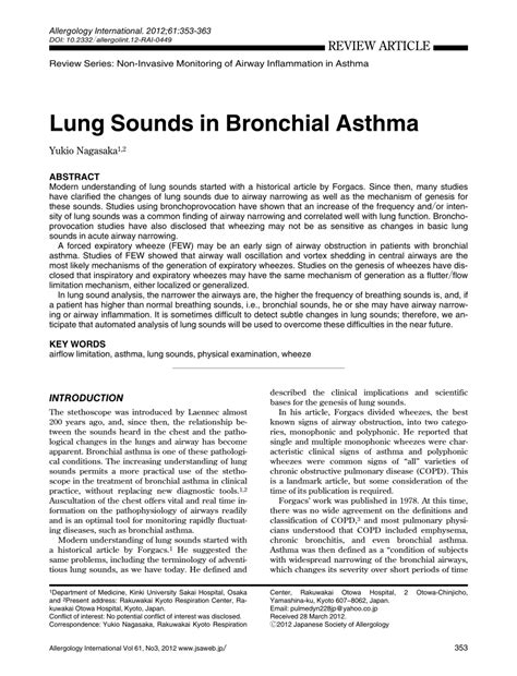 (PDF) Lung Sounds in Bronchial Asthma