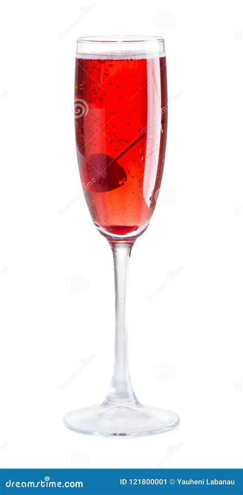 Cocktail Kir Royal Isolated on White Stock Image - Image of closeup, frozen: 121800001